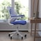 Flash Furniture Blue Mesh Mid-Back Task Chair with Roller Wheels BL-X-5M-WH-BLUE-RLB-GG - alternate 1